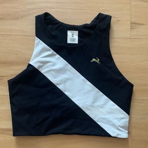 Tracksmith Bell Lap Top in Black and Ivory, Size Small